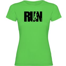 Camiseta Running Word Run Manga Corta Mujer