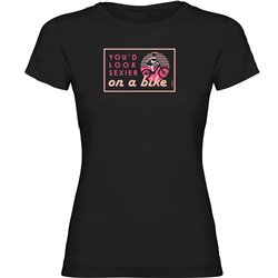 T Shirt Ciclismo Sexier on a Bike Manica Corta Donna