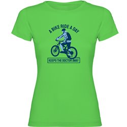 T Shirt Ciclismo Keep the Doctor Away Manica Corta Donna