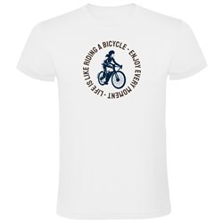 T Shirt Cycling Life is Like Riding Short Sleeves Man