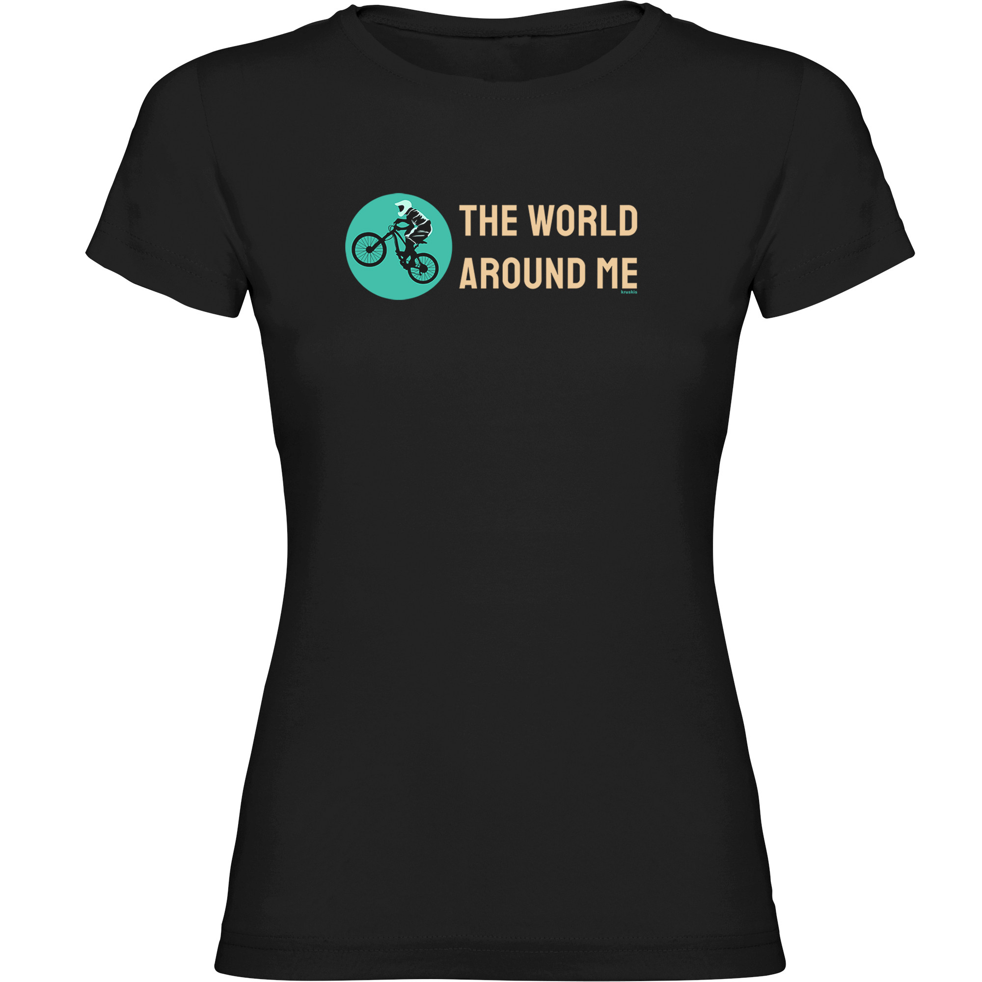 T Shirt MTB The World Around Me Korte Mouwen Vrouw
