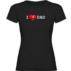 T Shirt Wielersport I Love Dad Korte Mouwen Vrouw