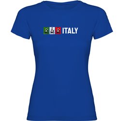 T Shirt Cykling Italy Kortarmad Kvinna