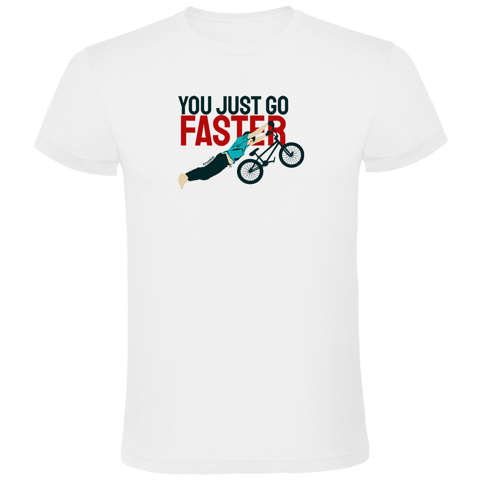 T Shirt BMX Go Faster Korte Mouwen Man