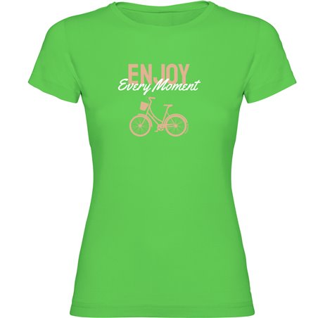 T Shirt Cykling Enjoy Every Moment Kortarmad Kvinna