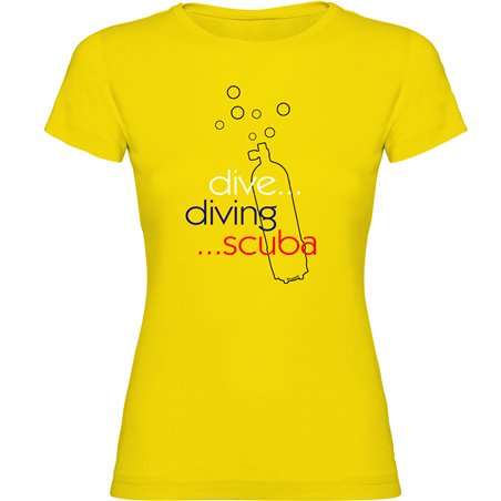 T Shirt Dykning Dive Diving Scuba Kortarmad Kvinna
