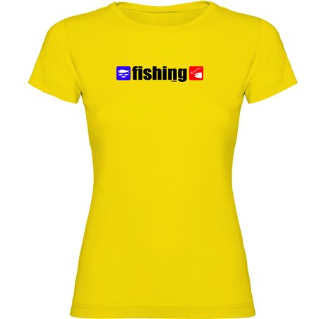 T Shirt Fiske Fishing Kortarmad Kvinna