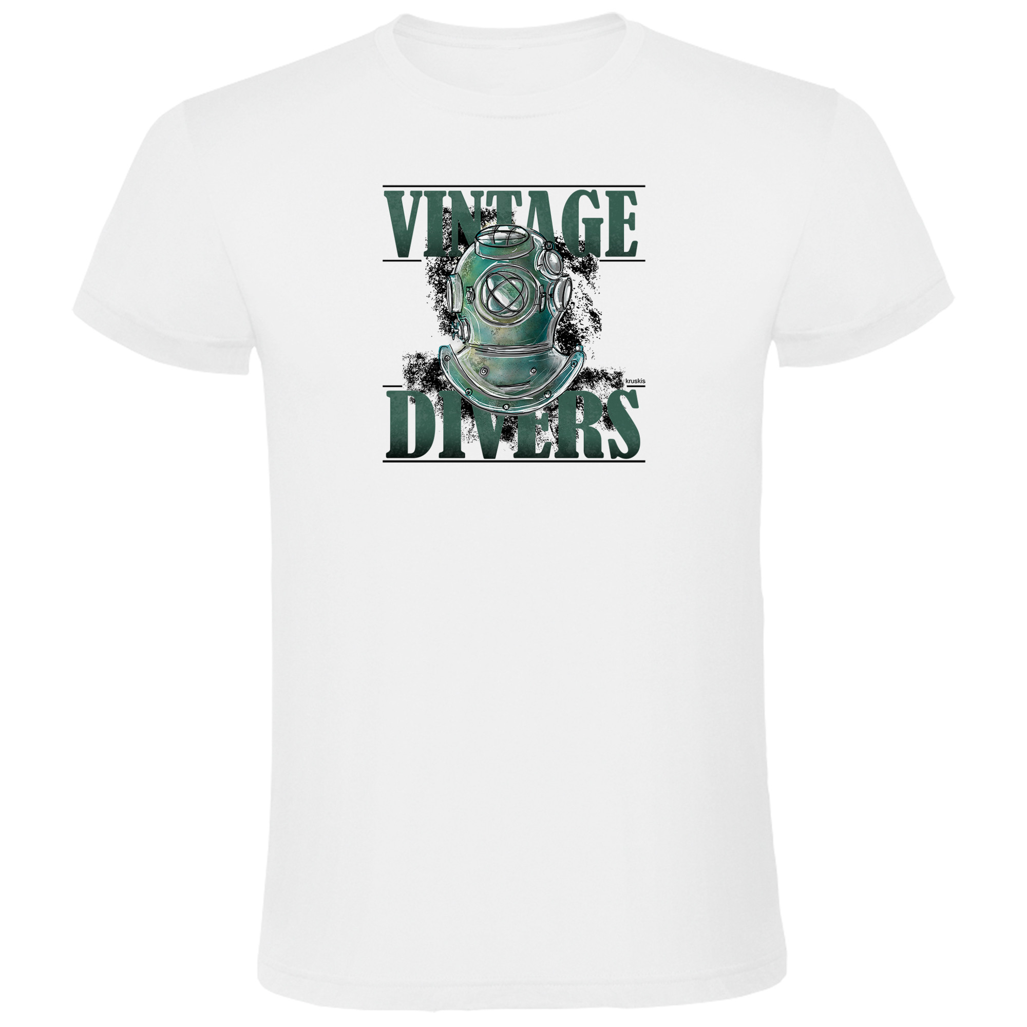 T Shirt Duiken Vintage Divers Korte Mouwen Man