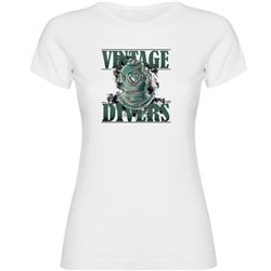 T Shirt Duiken Vintage Divers Korte Mouwen Vrouw