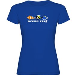 T Shirt Nurkowanie Ocean Reef Krotki Rekaw Kobieta