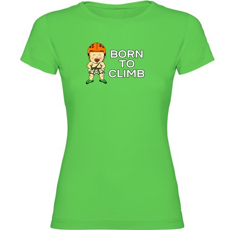 T Shirt Wspinaczka Born to Climb Krotki Rekaw Kobieta