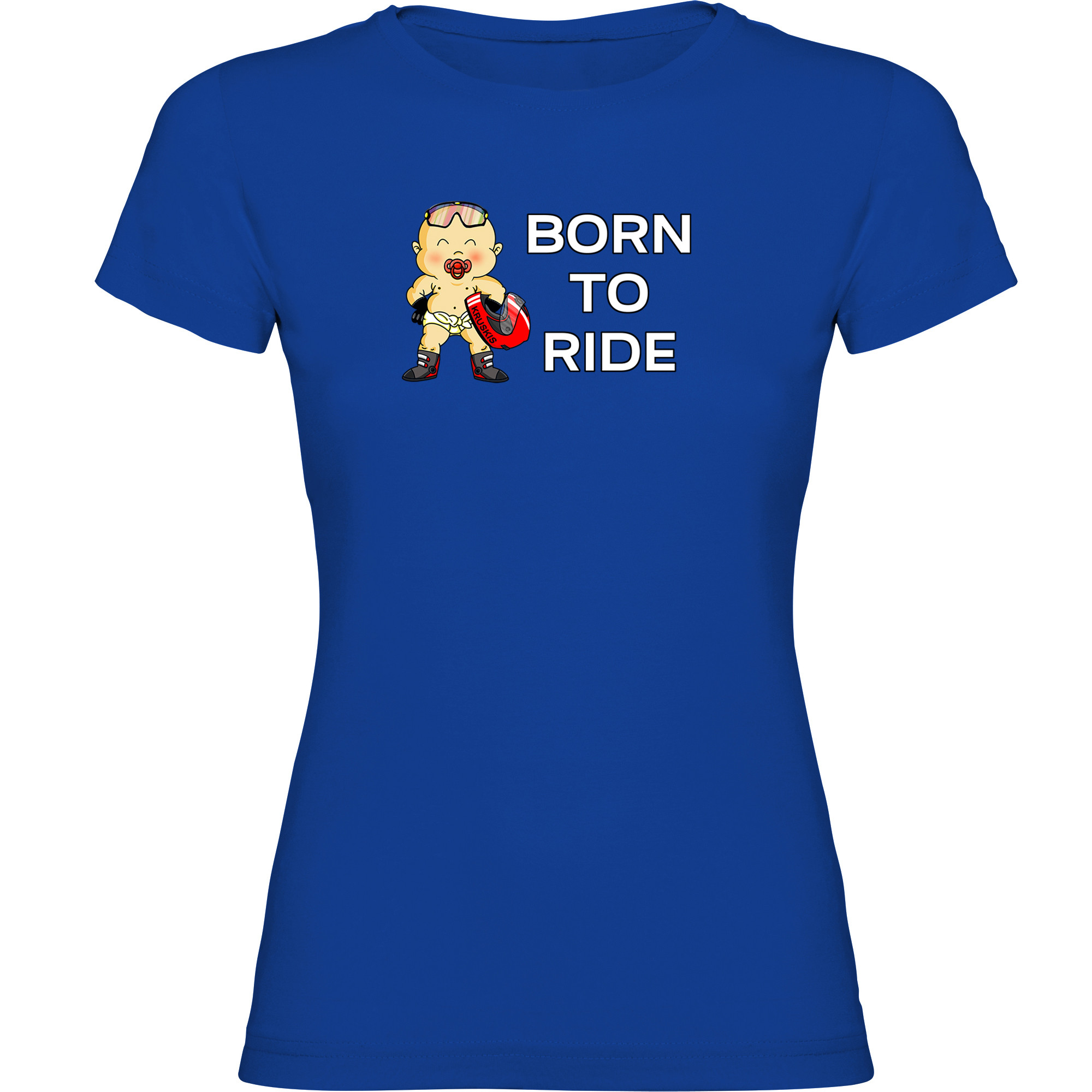 T Shirt Motorcykelakning Born to Ride Kortarmad Kvinna