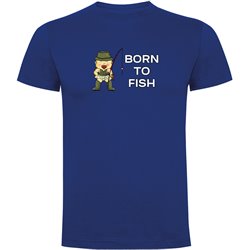 T Shirt Angeln Born to Fish Zurzarm Mann