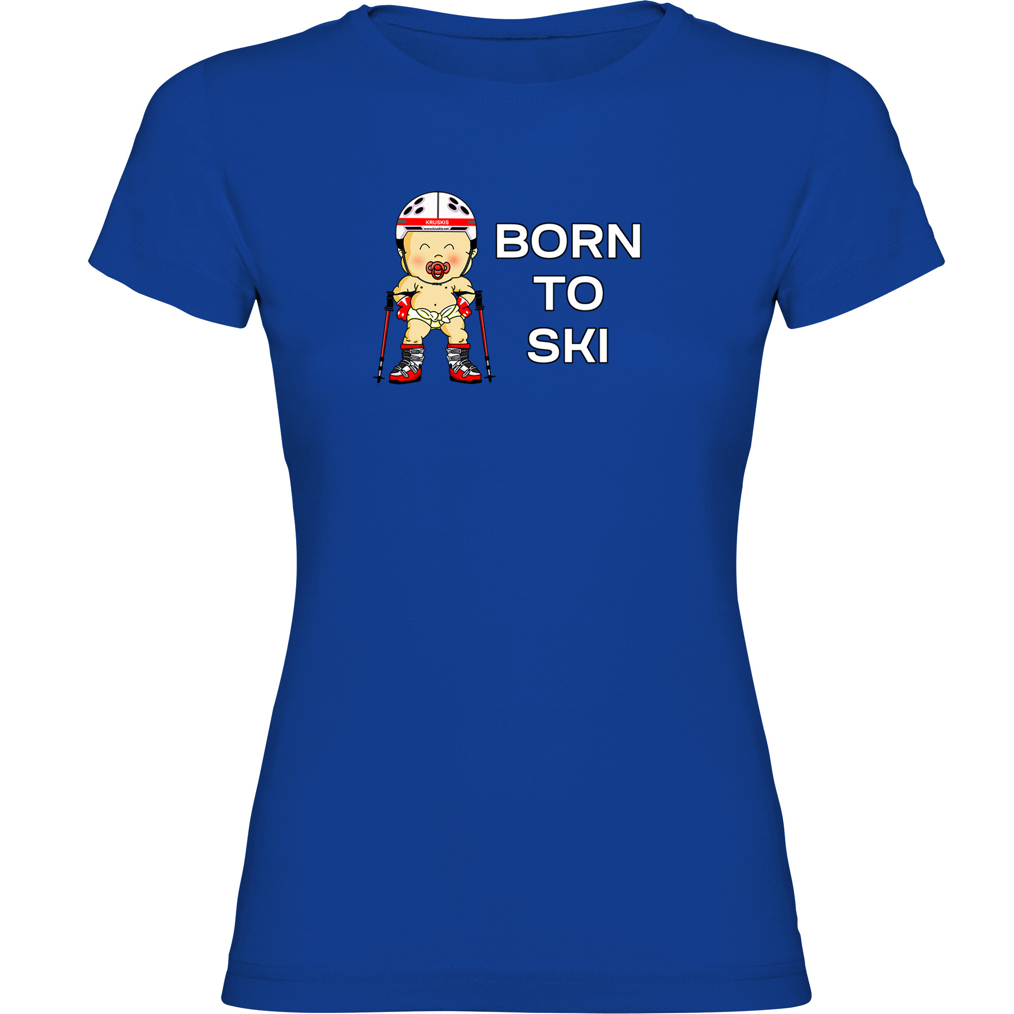 T Shirt Narty Born to Ski Krotki Rekaw Kobieta