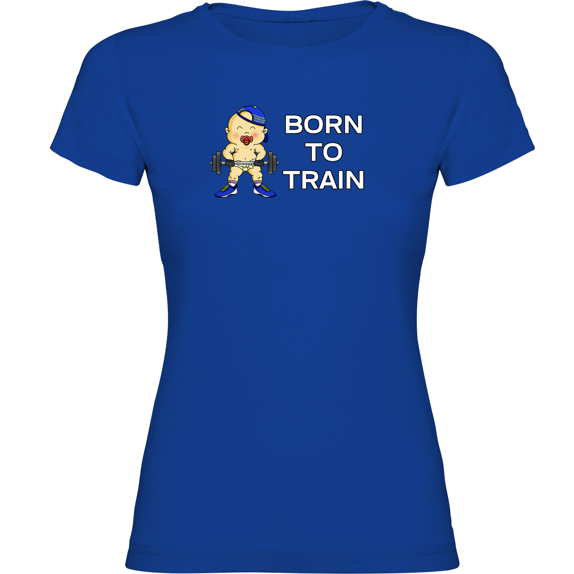 T Shirt Gym Born to Train Kortarmad Kvinna