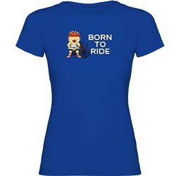 T Shirt Cycling Born to Ride Short Sleeves Woman