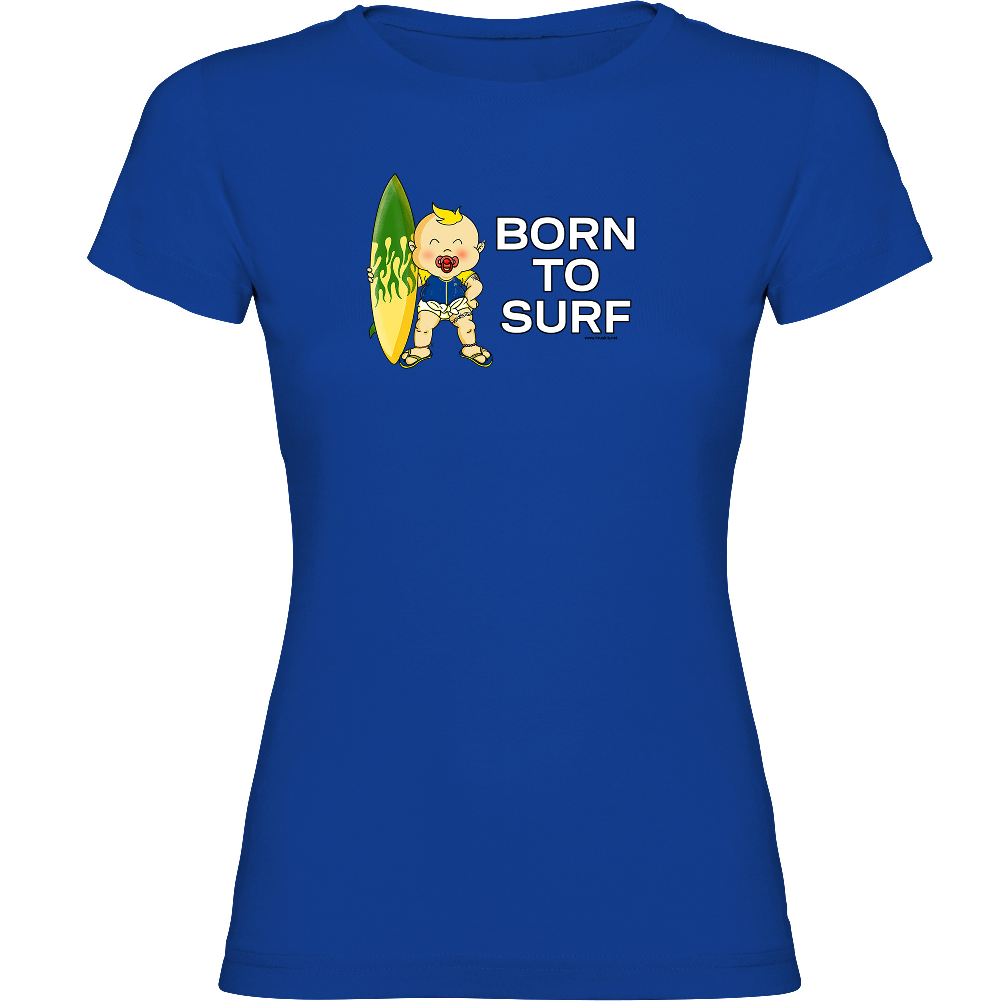 T Shirt Surfen Born to Surf Zurzarm Frau
