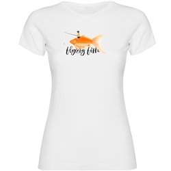 T Shirt Wedkarstwo Flying Fish Krotki Rekaw Kobieta