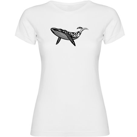 T Shirt Duiken Whale Tribal Korte Mouwen Vrouw
