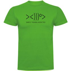 T Shirt Peche Simply Fishing Addicted Manche Courte Homme