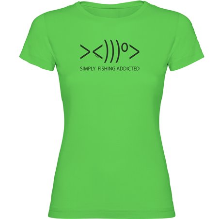T Shirt Peche Simply Fishing Addicted Manche Courte Femme