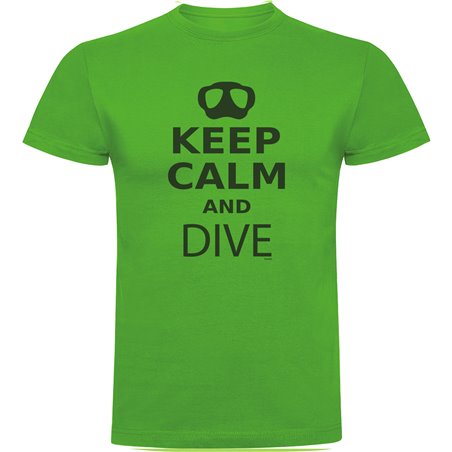 T Shirt Dykning Keep Calm And Dive Kortarmad Man