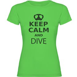 T Shirt Nurkowanie Keep Calm And Dive Krotki Rekaw Kobieta