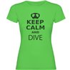 T Shirt Dykning Keep Calm And Dive Kortarmad Kvinna