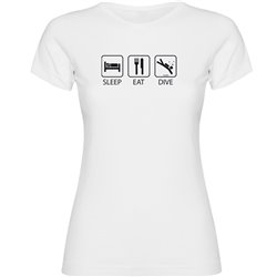 T Shirt Immersione Sleep Eat And Dive Manica Corta Donna