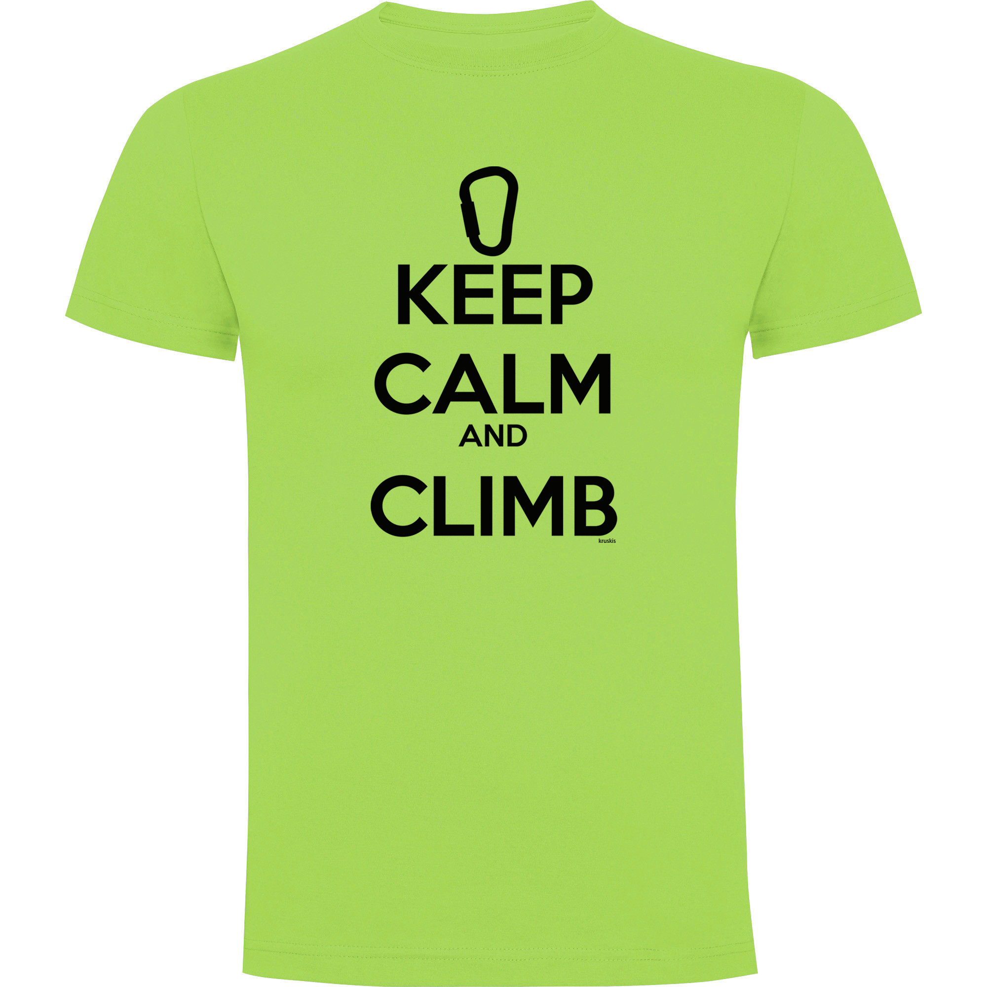 T Shirt Klimmen Keep Calm and Climb Korte Mouwen Man