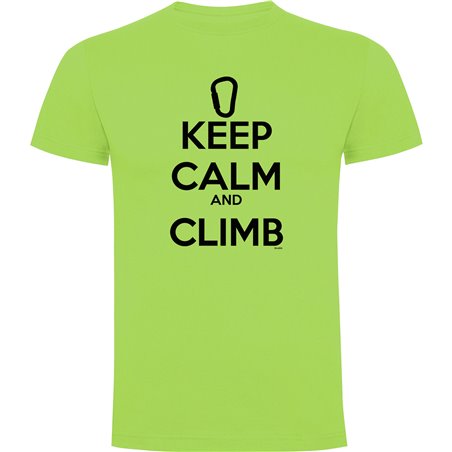 T Shirt Climbing Keep Calm and Climb Short Sleeves Man
