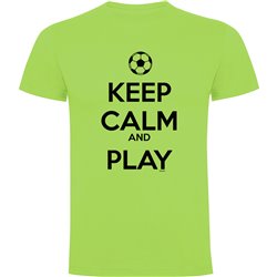 T Shirt Voetbal Keep Calm And Play Football Korte Mouwen Man
