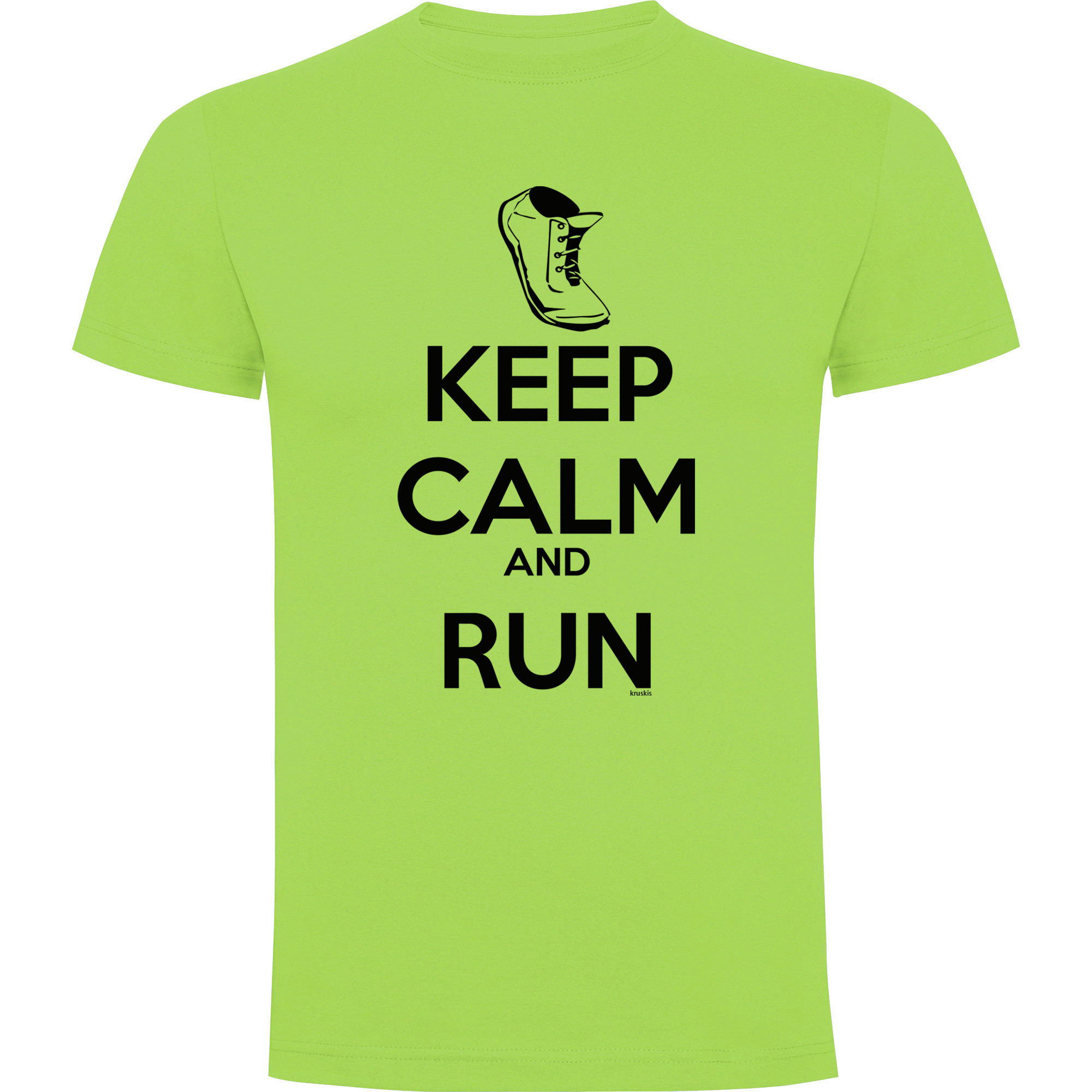 T Shirt Running Keep Calm and Run Manica Corta Uomo