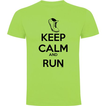 T Shirt Running Keep Calm and Run Short Sleeves Man