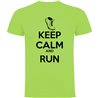 T Shirt Running Keep Calm and Run Krotki Rekaw Czlowiek