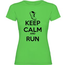 T Shirt Running Keep Calm and Run Short Sleeves Woman