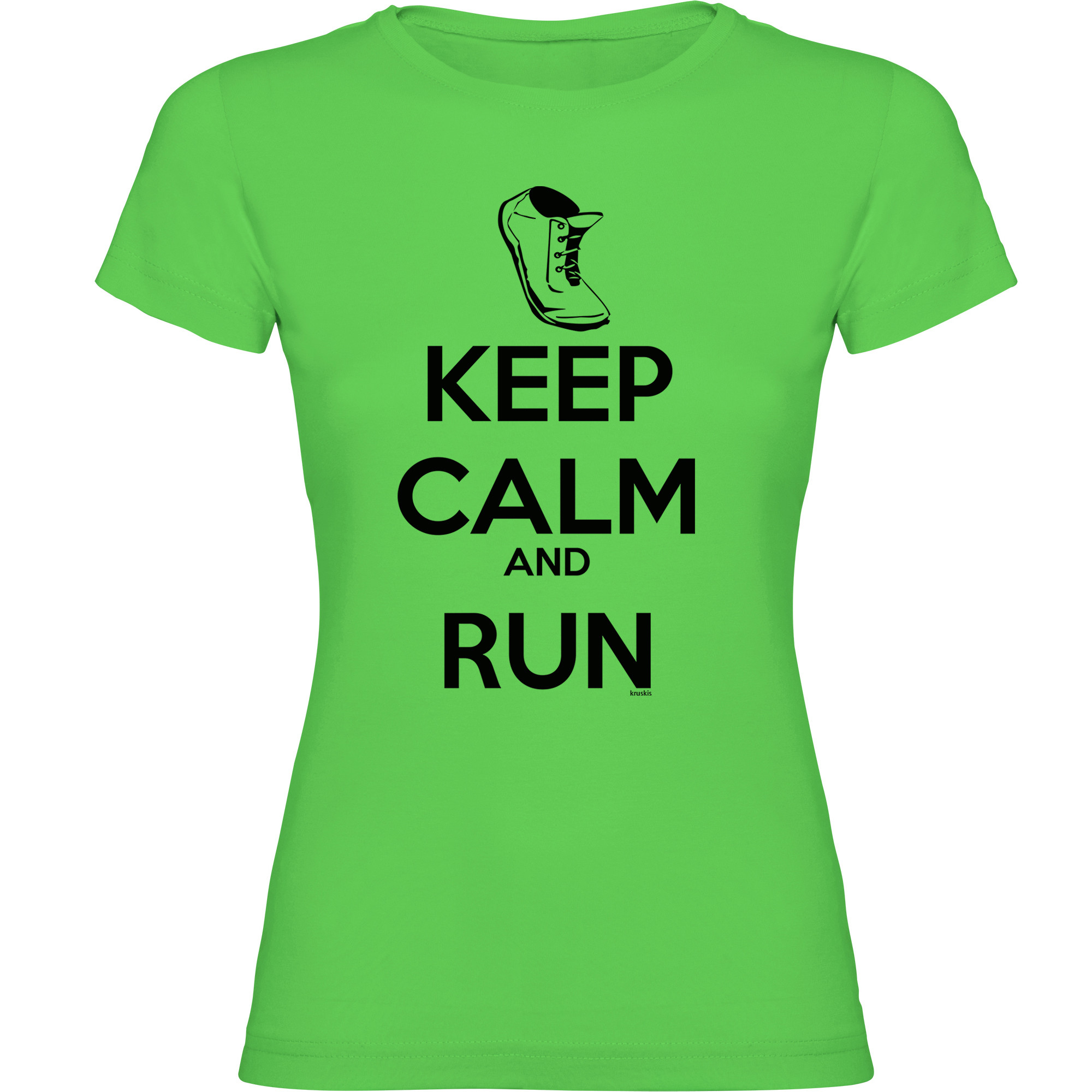 Camiseta Running Keep Calm and Run Manga Corta Mujer