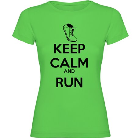 Camiseta Running Keep Calm and Run Manga Corta Mujer