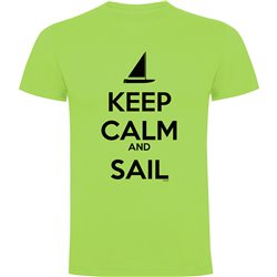 T Shirt Nautyczny Keep Calm and Sail Krotki Rekaw Czlowiek