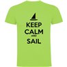 T Shirt Nautisch Keep Calm and Sail Korte Mouwen Man