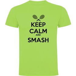 T Shirt Tennis Keep Calm and Smash Manche Courte Homme