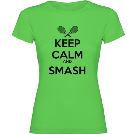 T Shirt Tennis Keep Calm and Smash Zurzarm Frau
