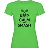 Camiseta Tennis Keep Calm and Smash Manga Corta Mujer