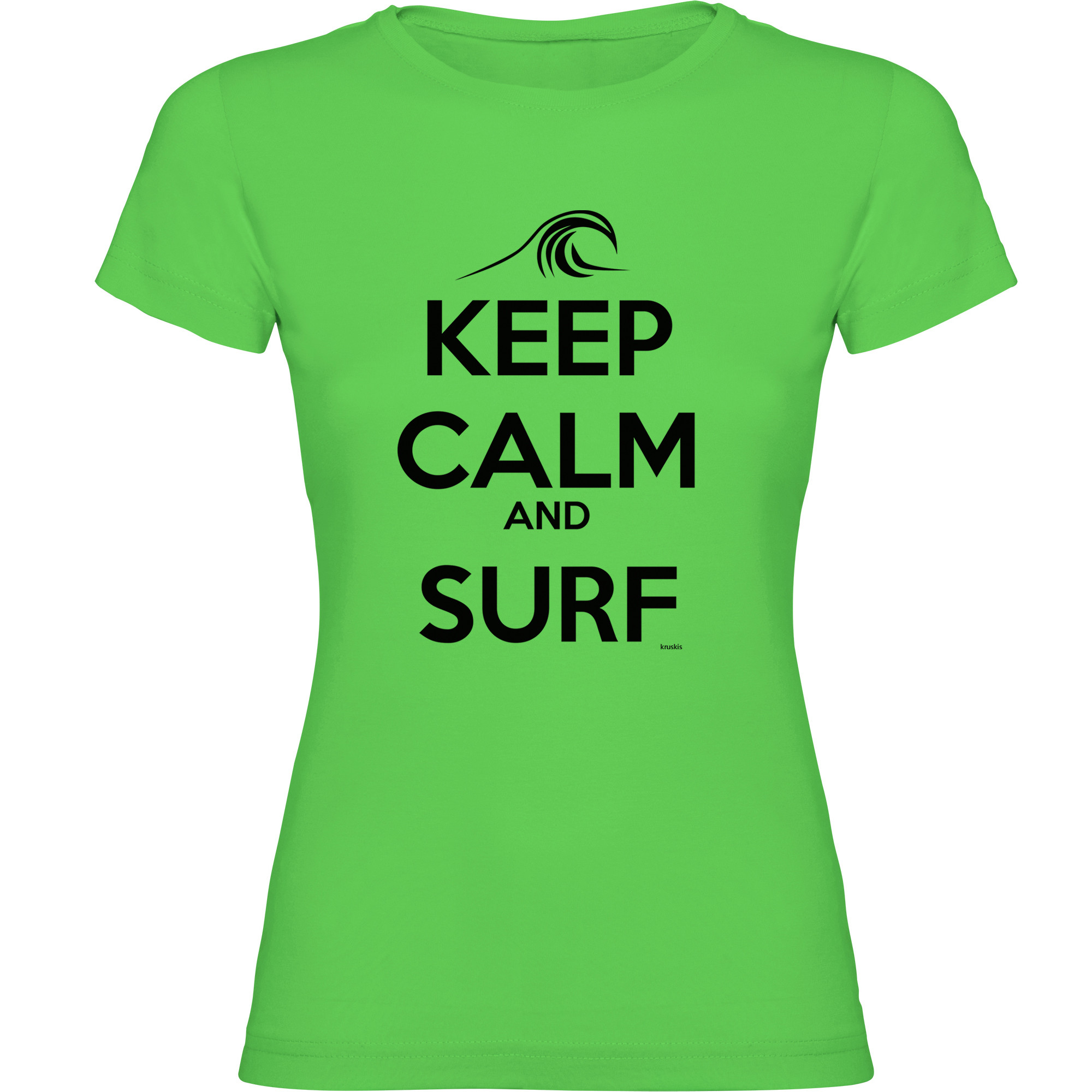 T Shirt Surf Surf Keep Calm and Surf Manica Corta Donna