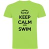 Camiseta Natacion Keep Calm and Swim Manga Corta Hombre