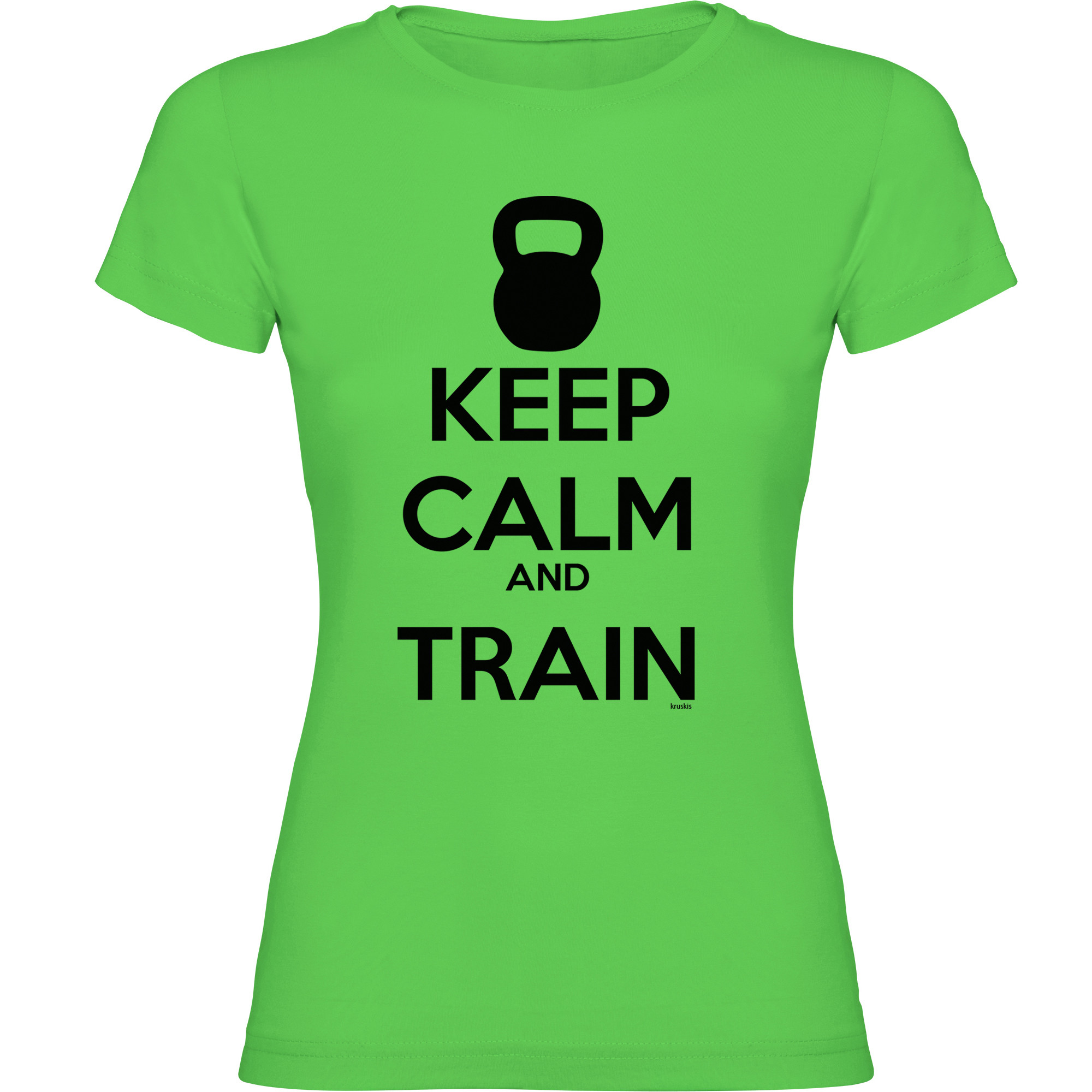 T Shirt Fitnessstudio Keep Calm And Train Zurzarm Frau