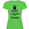 T Shirt Sportschool Keep Calm And Train Korte Mouwen Vrouw