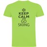 T Shirt Ski Keep Calm and Go Skiing Manche Courte Homme