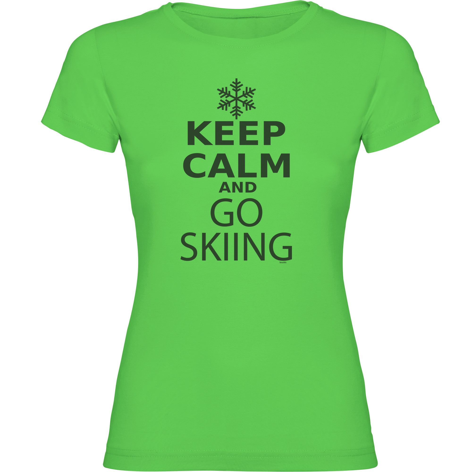T Shirt Ski Keep Calm and Go Skiing Zurzarm Frau