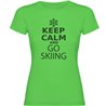 T Shirt Ski Keep Calm and Go Skiing Zurzarm Frau